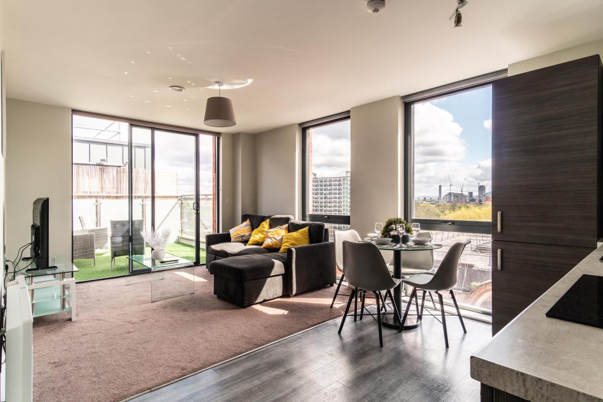 Prime Location 1 Bed Penthouse Apartment Manchester Dış mekan fotoğraf